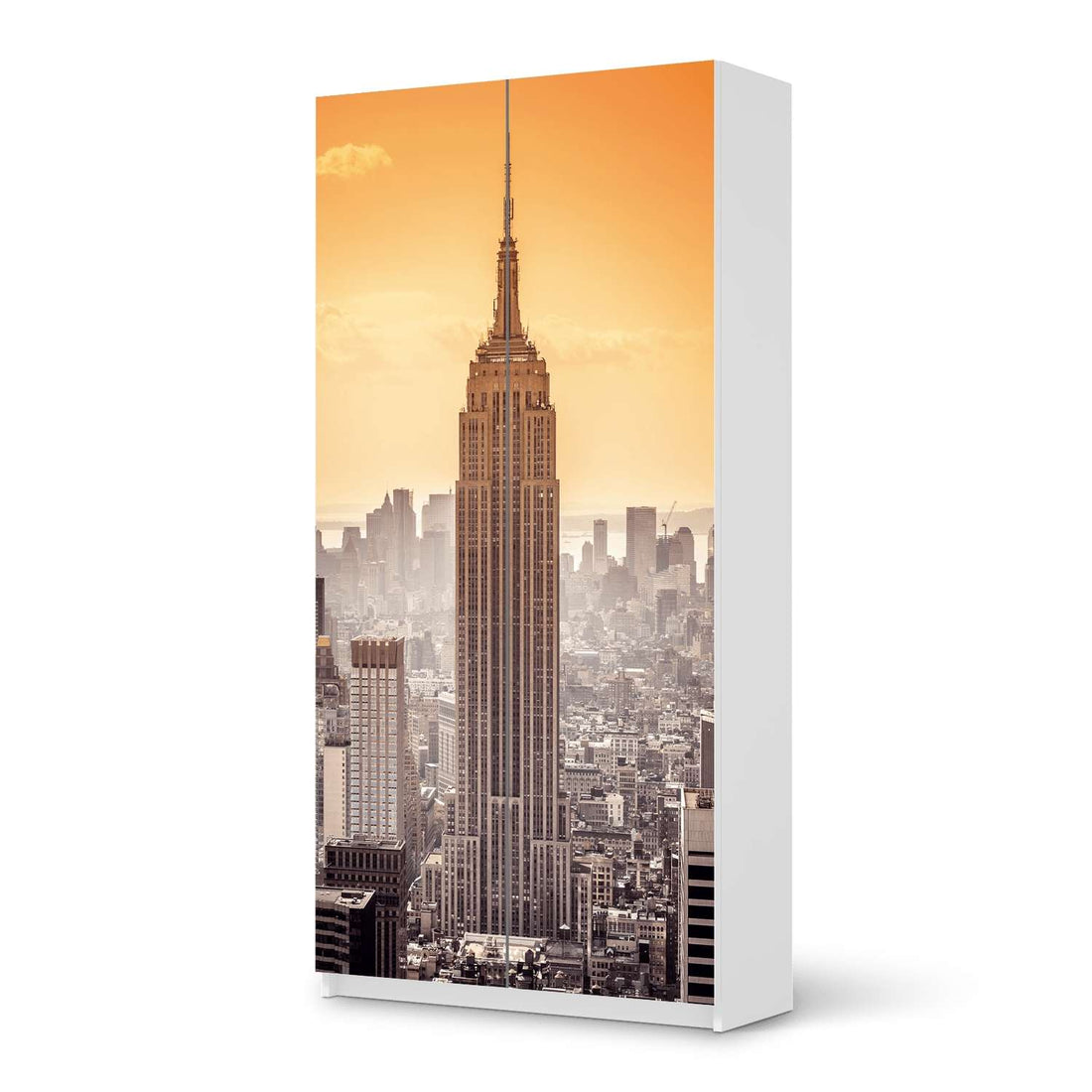 Klebefolie für Möbel Empire State Building - IKEA Pax Schrank 201 cm Höhe - 2 Türen - weiss