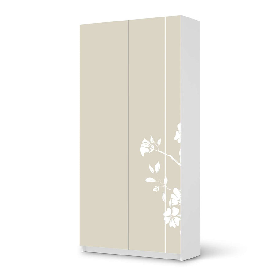 Klebefolie für Möbel Florals Plain 3 - IKEA Pax Schrank 201 cm Höhe - 2 Türen - weiss