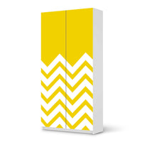 Klebefolie für Möbel Gelbe Zacken - IKEA Pax Schrank 201 cm Höhe - 2 Türen - weiss