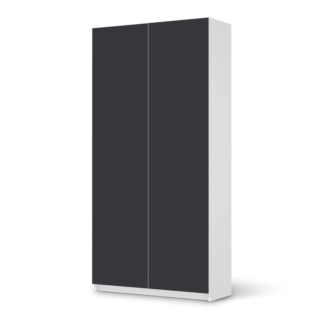 Klebefolie für Möbel Grau Dark - IKEA Pax Schrank 201 cm Höhe - 2 Türen - weiss