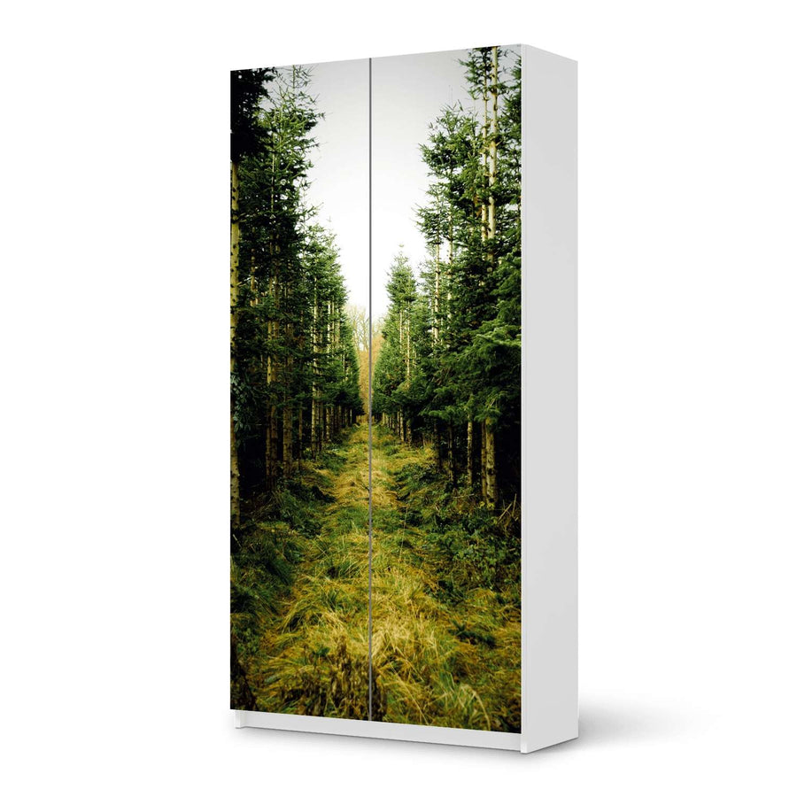 Klebefolie für Möbel Green Alley - IKEA Pax Schrank 201 cm Höhe - 2 Türen - weiss