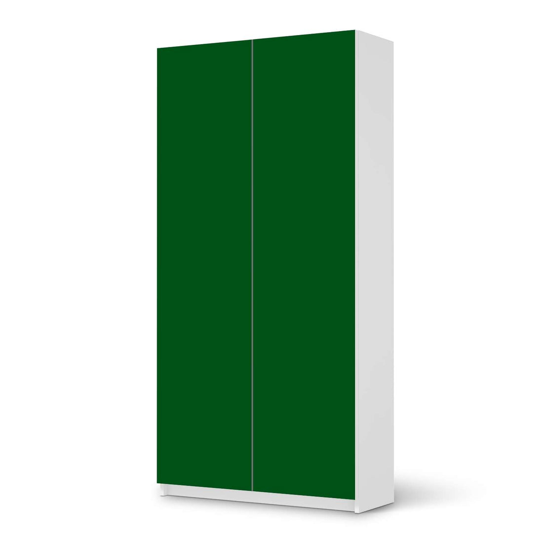 Klebefolie für Möbel Grün Dark - IKEA Pax Schrank 201 cm Höhe - 2 Türen - weiss