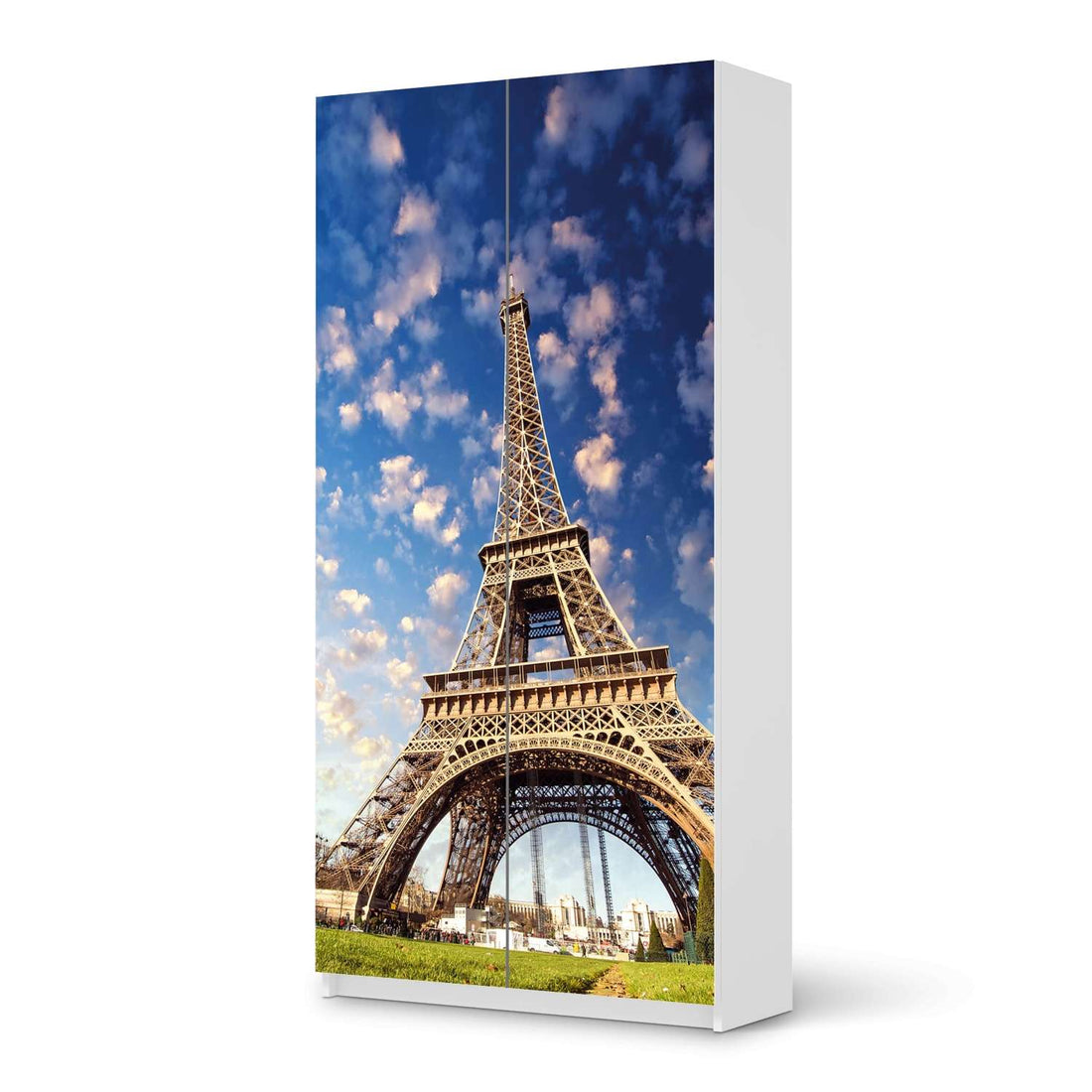 Klebefolie für Möbel La Tour Eiffel - IKEA Pax Schrank 201 cm Höhe - 2 Türen - weiss