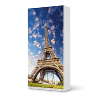 Klebefolie für Möbel La Tour Eiffel - IKEA Pax Schrank 201 cm Höhe - 2 Türen - weiss