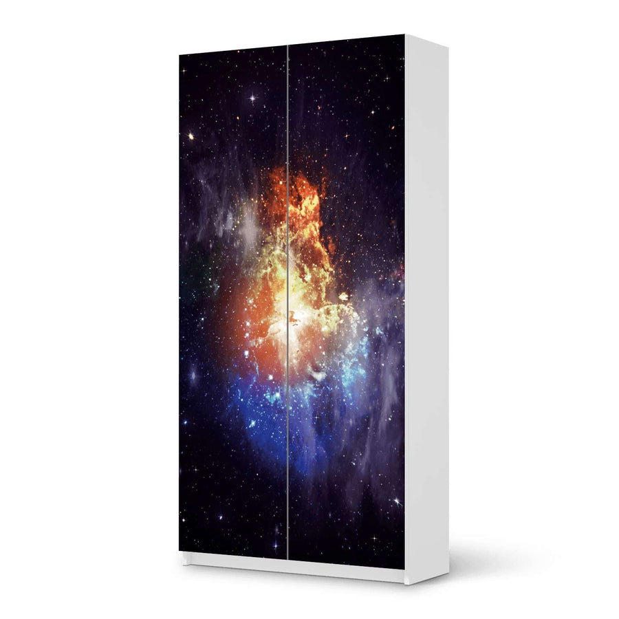 Klebefolie für Möbel Nebula - IKEA Pax Schrank 201 cm Höhe - 2 Türen - weiss