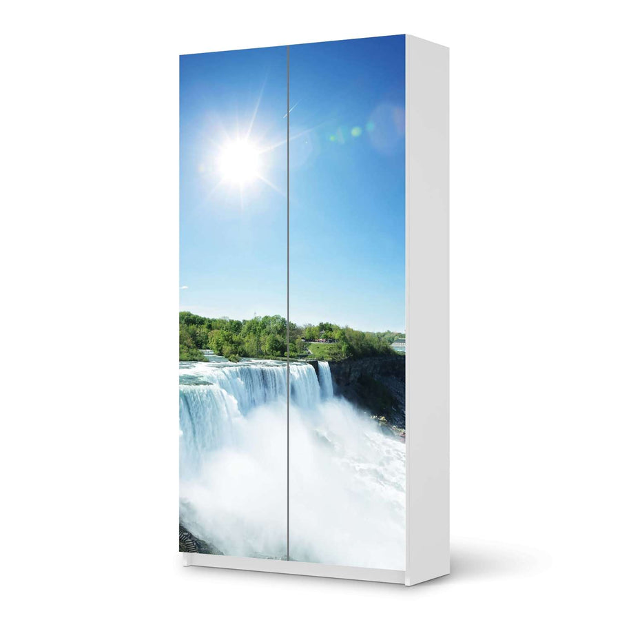 Klebefolie für Möbel Niagara Falls - IKEA Pax Schrank 201 cm Höhe - 2 Türen - weiss