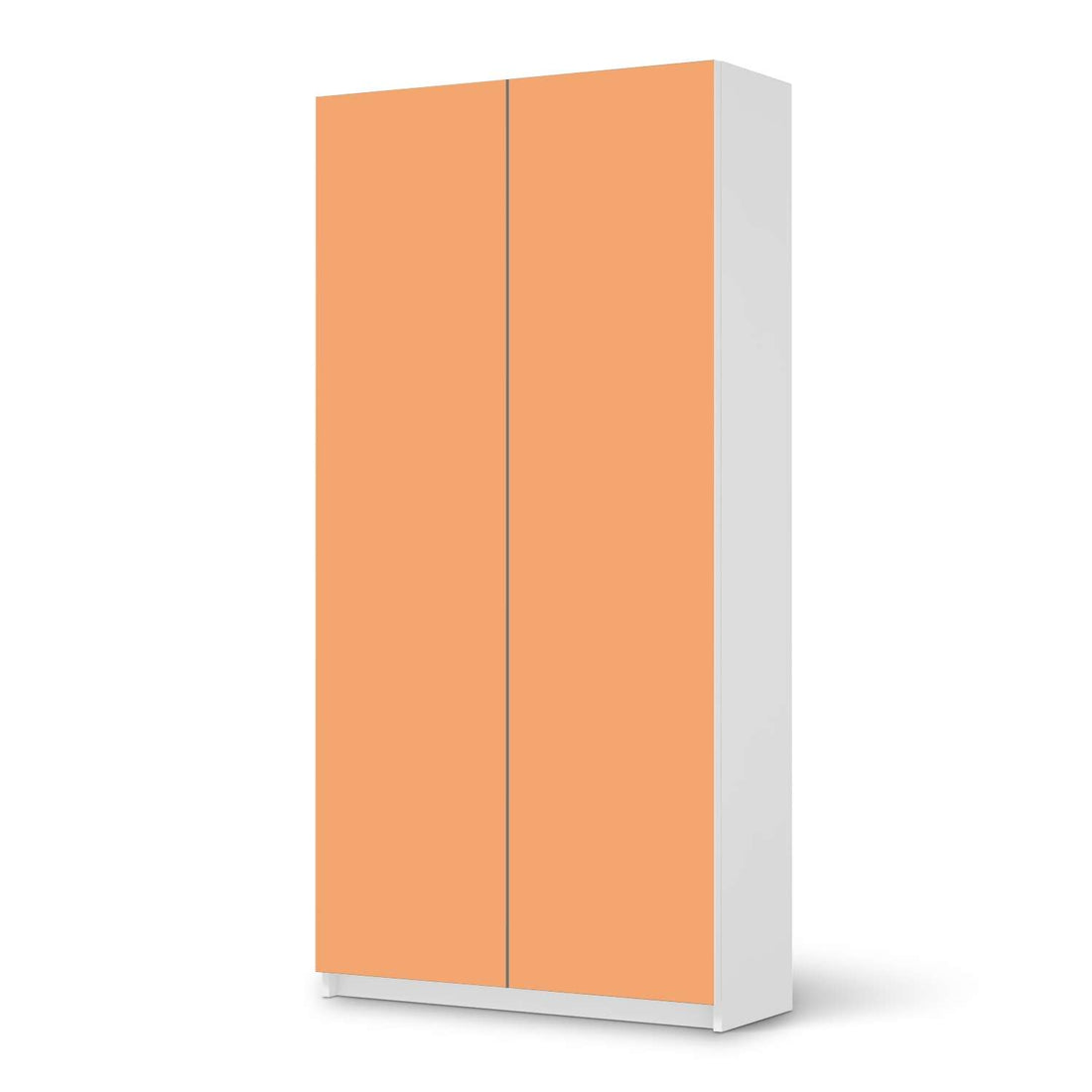 Klebefolie für Möbel Orange Light - IKEA Pax Schrank 201 cm Höhe - 2 Türen - weiss