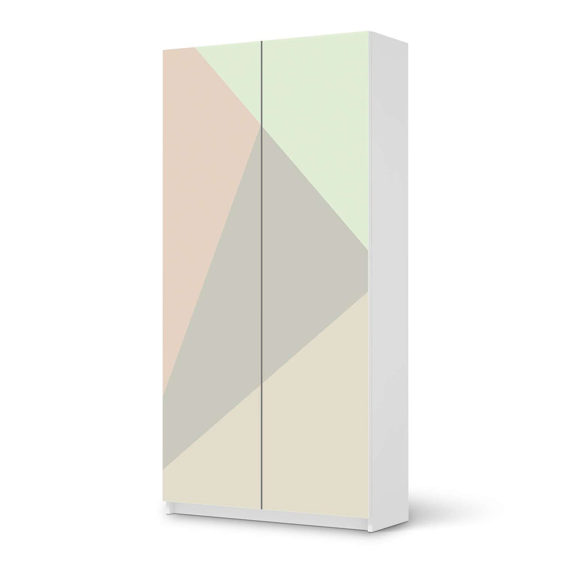 Klebefolie für Möbel Pastell Geometrik - IKEA Pax Schrank 201 cm Höhe - 2 Türen - weiss