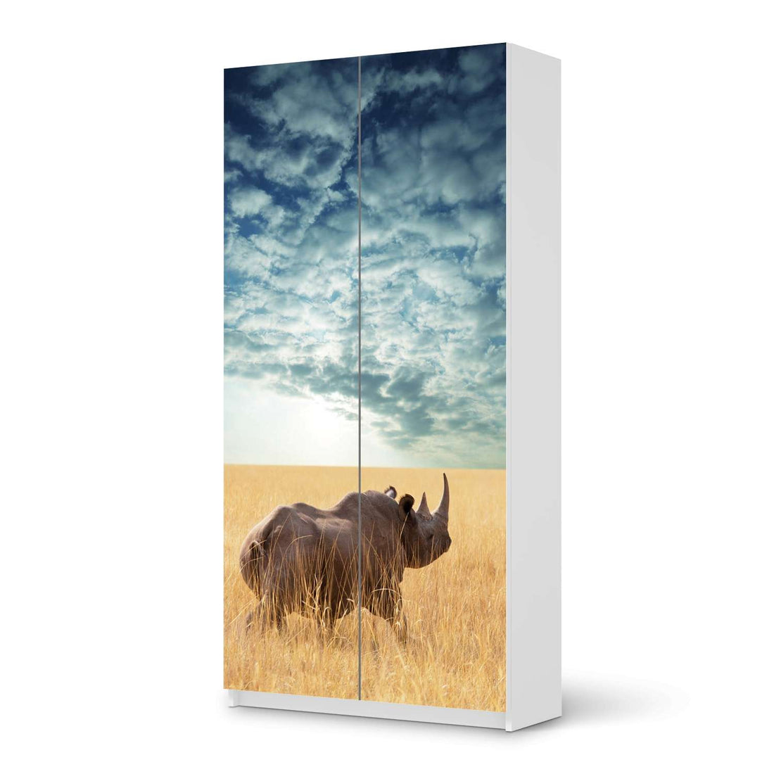Klebefolie für Möbel Rhino - IKEA Pax Schrank 201 cm Höhe - 2 Türen - weiss