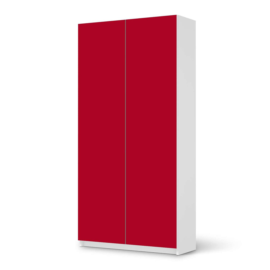 Klebefolie für Möbel Rot Dark - IKEA Pax Schrank 201 cm Höhe - 2 Türen - weiss