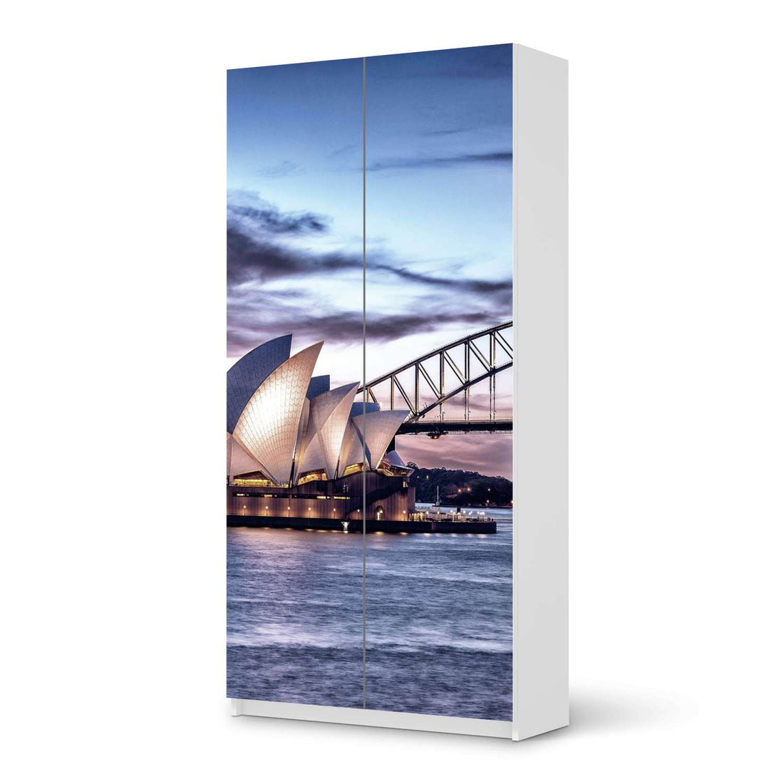 Klebefolie für Möbel Sydney - IKEA Pax Schrank 201 cm Höhe - 2 Türen - weiss