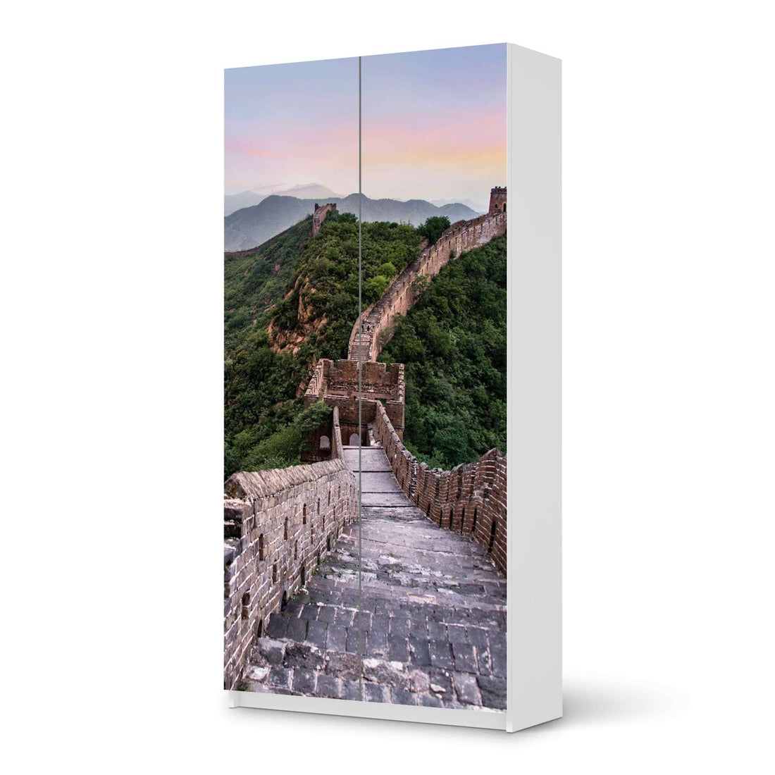 Klebefolie für Möbel The Great Wall - IKEA Pax Schrank 201 cm Höhe - 2 Türen - weiss