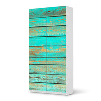 Klebefolie für Möbel Wooden Aqua - IKEA Pax Schrank 201 cm Höhe - 2 Türen - weiss