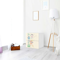 Klebefolie für Möbel Birdcage - IKEA Stuva / Fritids Kommode - 2 Schubladen - Kinderzimmer
