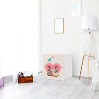 Klebefolie für Möbel Cats Heart - IKEA Stuva / Fritids Kommode - 2 Schubladen - Kinderzimmer