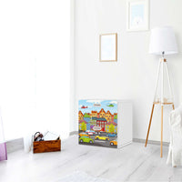 Klebefolie für Möbel City Life - IKEA Stuva / Fritids Kommode - 2 Schubladen - Kinderzimmer