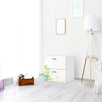 Klebefolie für Möbel Flower Light - IKEA Stuva / Fritids Kommode - 2 Schubladen - Kinderzimmer