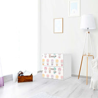 Klebefolie für Möbel Flying Animals - IKEA Stuva / Fritids Kommode - 2 Schubladen - Kinderzimmer
