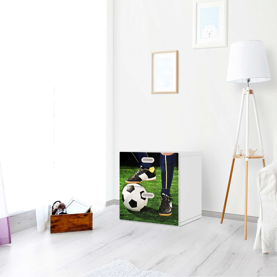 Klebefolie für Möbel Fussballstar - IKEA Stuva / Fritids Kommode - 2 Schubladen - Kinderzimmer
