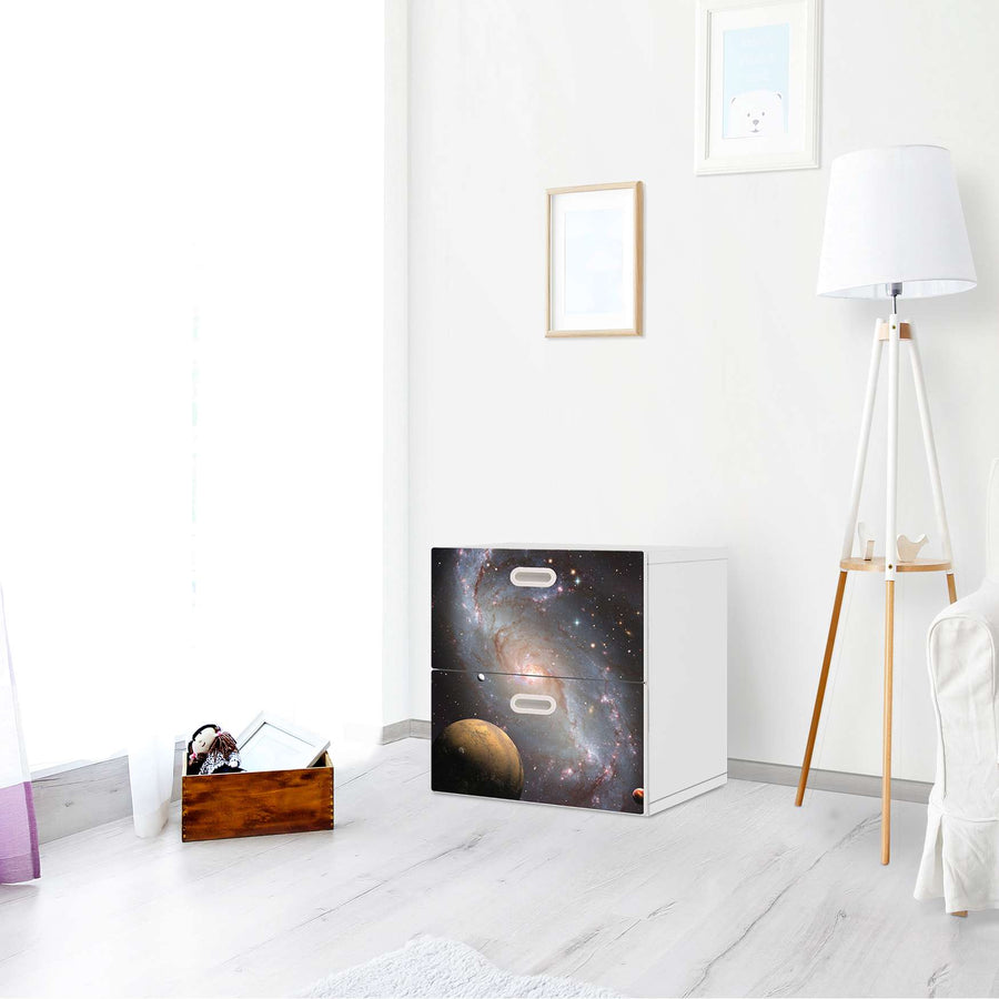 Klebefolie für Möbel Milky Way - IKEA Stuva / Fritids Kommode - 2 Schubladen - Kinderzimmer