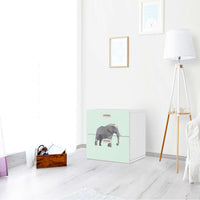 Klebefolie für Möbel Origami Elephant - IKEA Stuva / Fritids Kommode - 2 Schubladen - Kinderzimmer