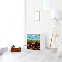 Klebefolie für Möbel Pixelmania - IKEA Stuva / Fritids Kommode - 2 Schubladen - Kinderzimmer