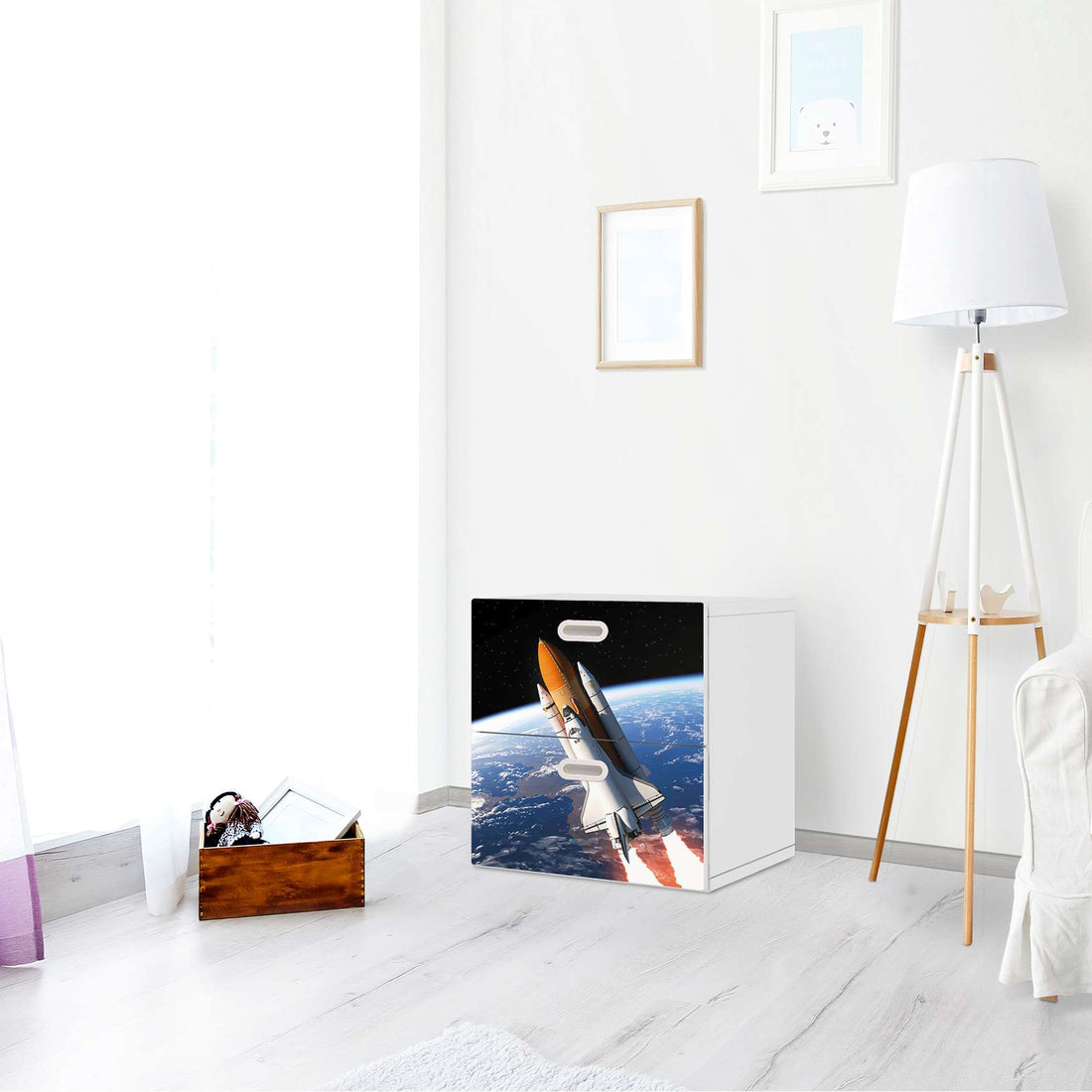 Klebefolie für Möbel Space Traveller - IKEA Stuva / Fritids Kommode - 2 Schubladen - Kinderzimmer