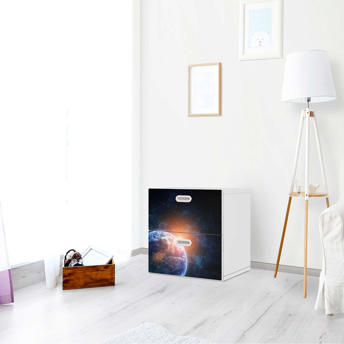 Klebefolie für Möbel Sunrise - IKEA Stuva / Fritids Kommode - 2 Schubladen - Kinderzimmer
