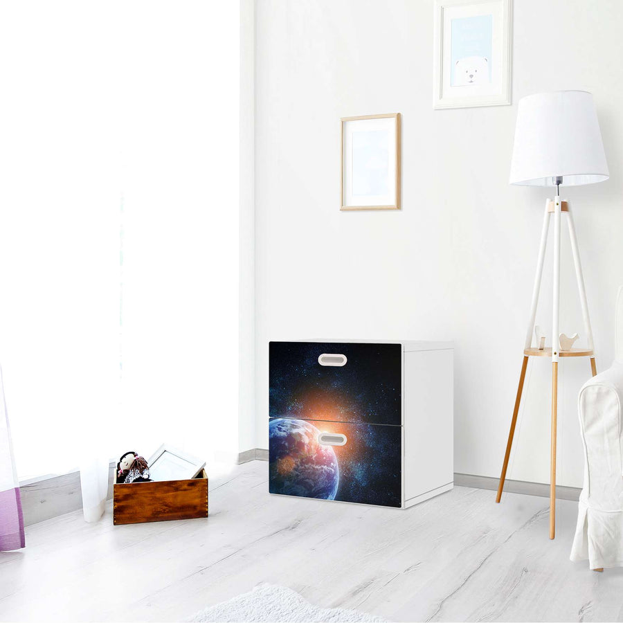 Klebefolie für Möbel Sunrise - IKEA Stuva / Fritids Kommode - 2 Schubladen - Kinderzimmer