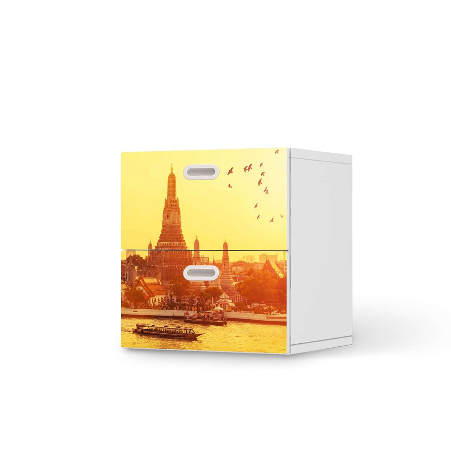 Klebefolie für Möbel Bangkok Sunset - IKEA Stuva / Fritids Kommode - 2 Schubladen  - weiss