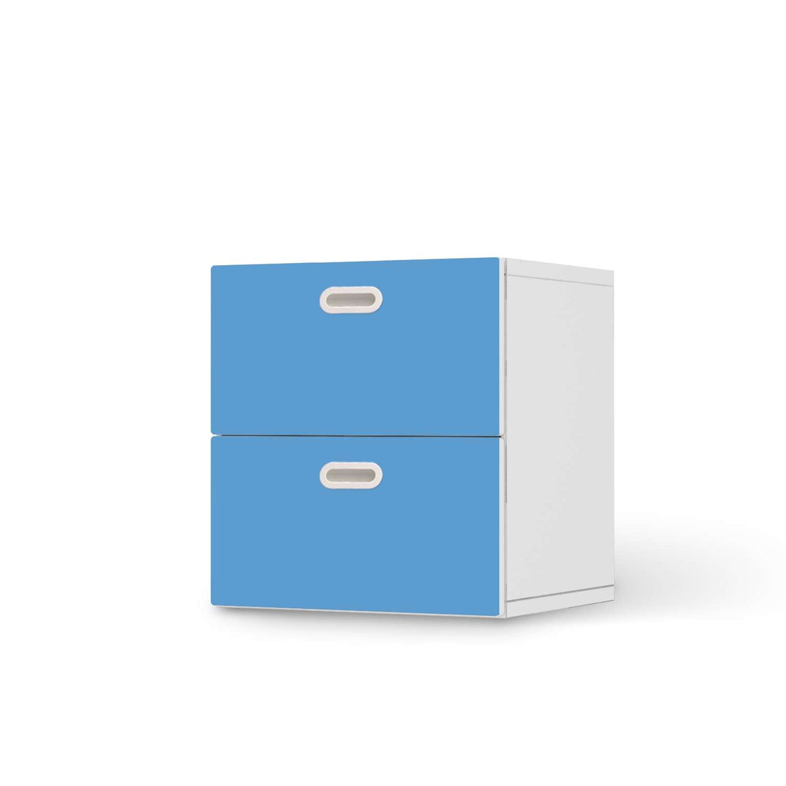 Klebefolie für Möbel Blau Light - IKEA Stuva / Fritids Kommode - 2 Schubladen  - weiss