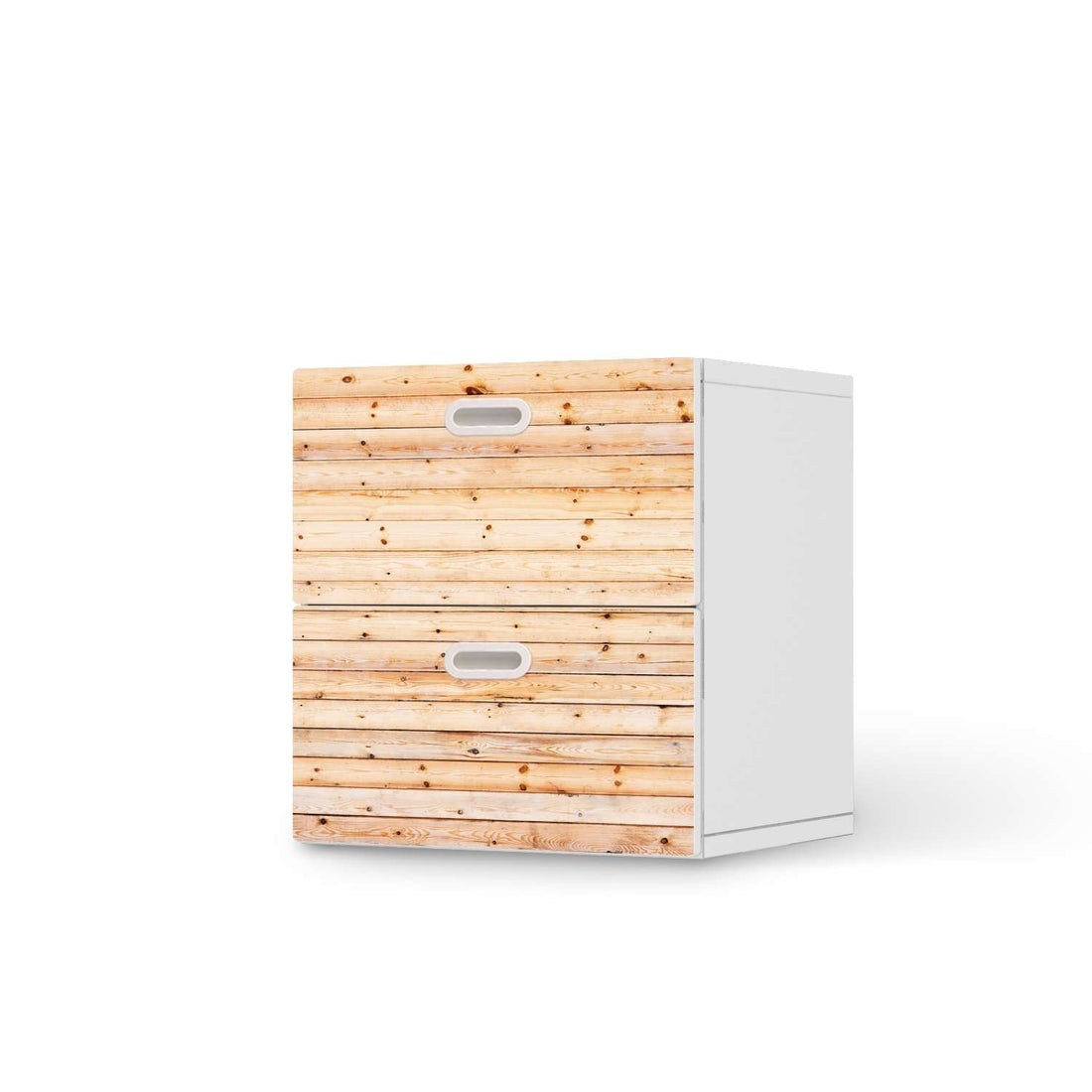 Klebefolie für Möbel Bright Planks - IKEA Stuva / Fritids Kommode - 2 Schubladen  - weiss
