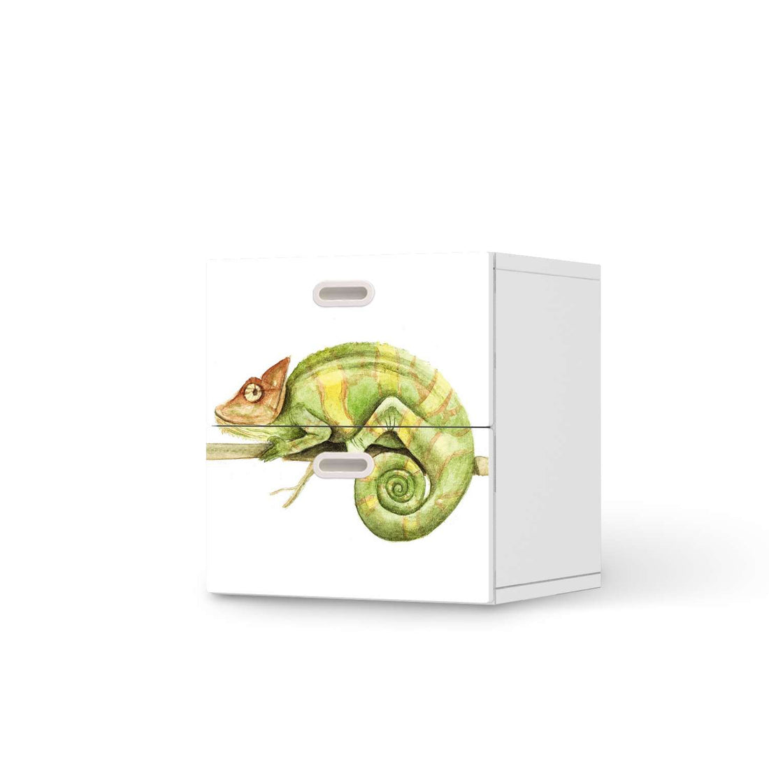 Klebefolie für Möbel Chameleon - IKEA Stuva / Fritids Kommode - 2 Schubladen  - weiss
