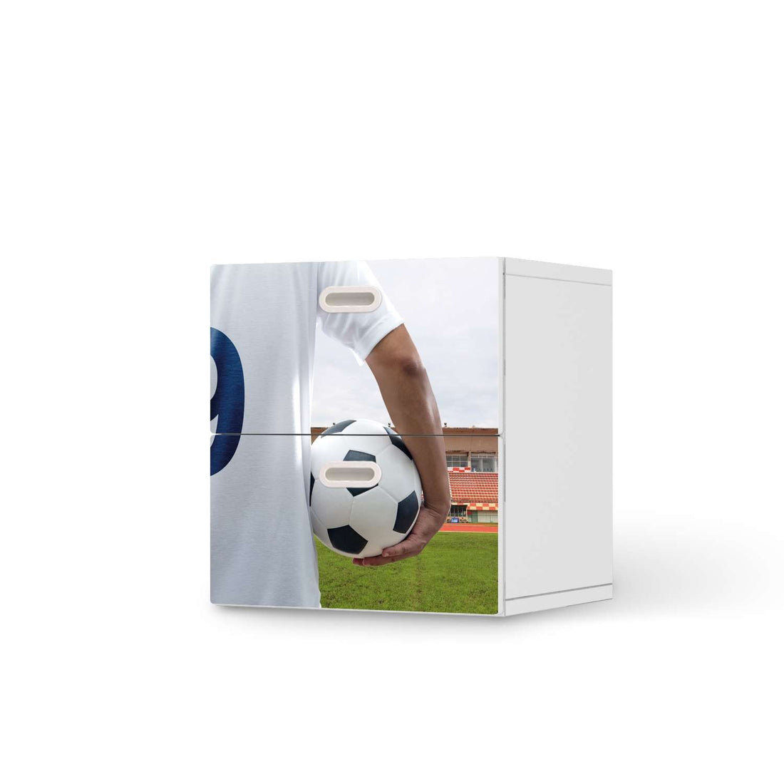 Klebefolie für Möbel Footballmania - IKEA Stuva / Fritids Kommode - 2 Schubladen  - weiss