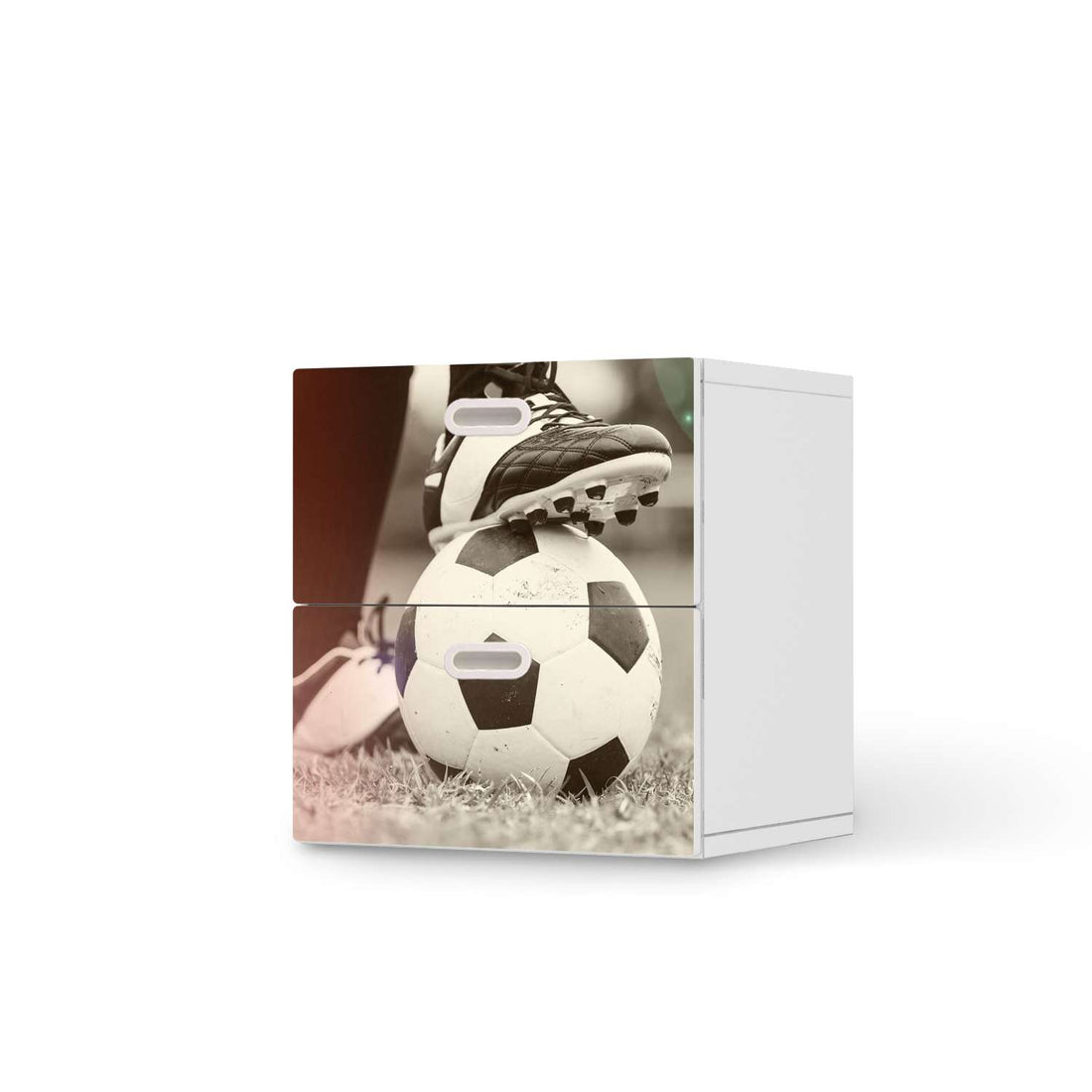 Klebefolie für Möbel Kick it - IKEA Stuva / Fritids Kommode - 2 Schubladen  - weiss