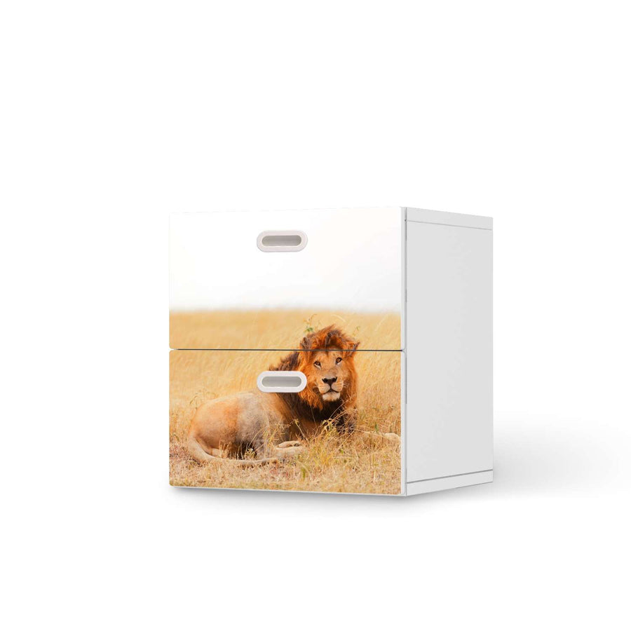 Klebefolie für Möbel Lion King - IKEA Stuva / Fritids Kommode - 2 Schubladen  - weiss