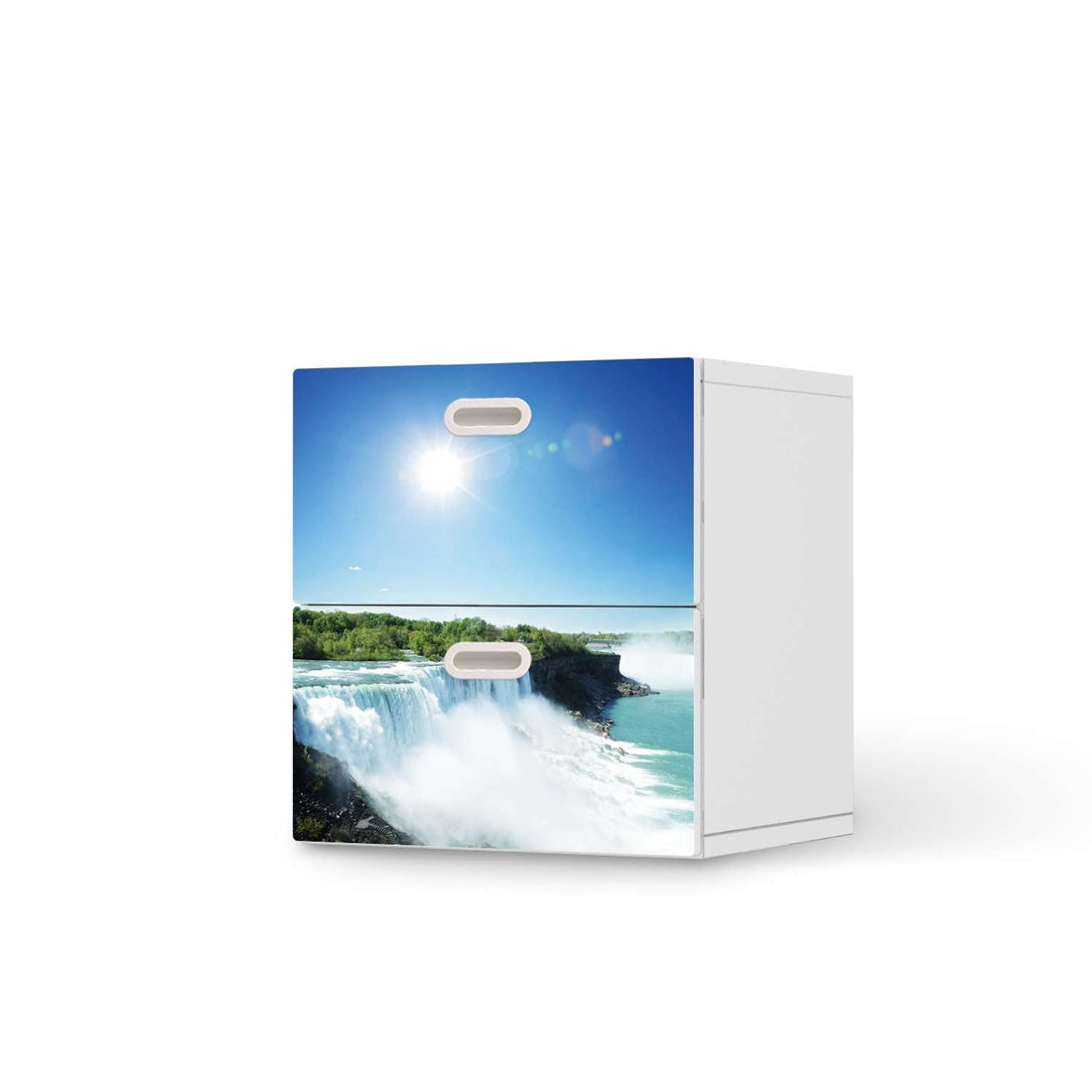 Klebefolie für Möbel Niagara Falls - IKEA Stuva / Fritids Kommode - 2 Schubladen  - weiss