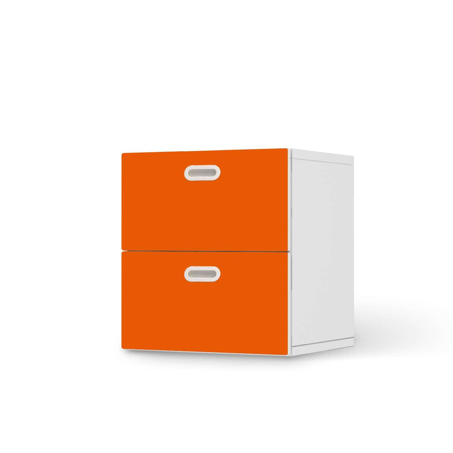 Klebefolie für Möbel Orange Dark - IKEA Stuva / Fritids Kommode - 2 Schubladen  - weiss