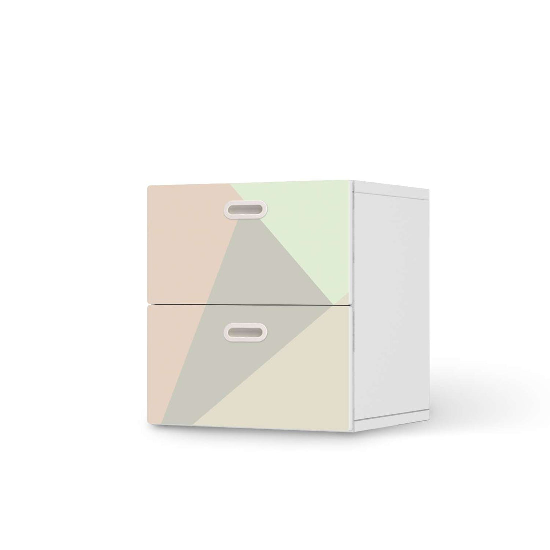 Klebefolie für Möbel Pastell Geometrik - IKEA Stuva / Fritids Kommode - 2 Schubladen  - weiss