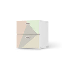 Klebefolie für Möbel Pastell Geometrik - IKEA Stuva / Fritids Kommode - 2 Schubladen  - weiss