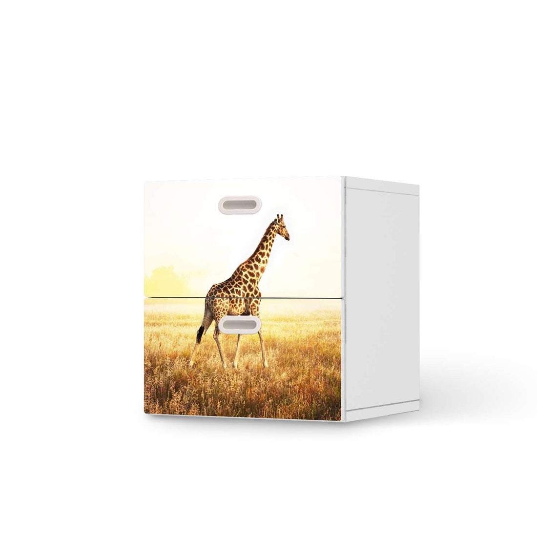 Klebefolie für Möbel Savanna Giraffe - IKEA Stuva / Fritids Kommode - 2 Schubladen  - weiss