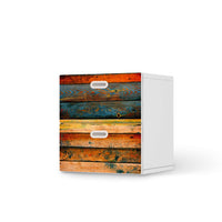 Klebefolie für Möbel Wooden - IKEA Stuva / Fritids Kommode - 2 Schubladen  - weiss
