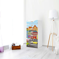 Klebefolie für Möbel City Life - IKEA Stuva / Fritids Kommode - 6 Schubladen - Kinderzimmer