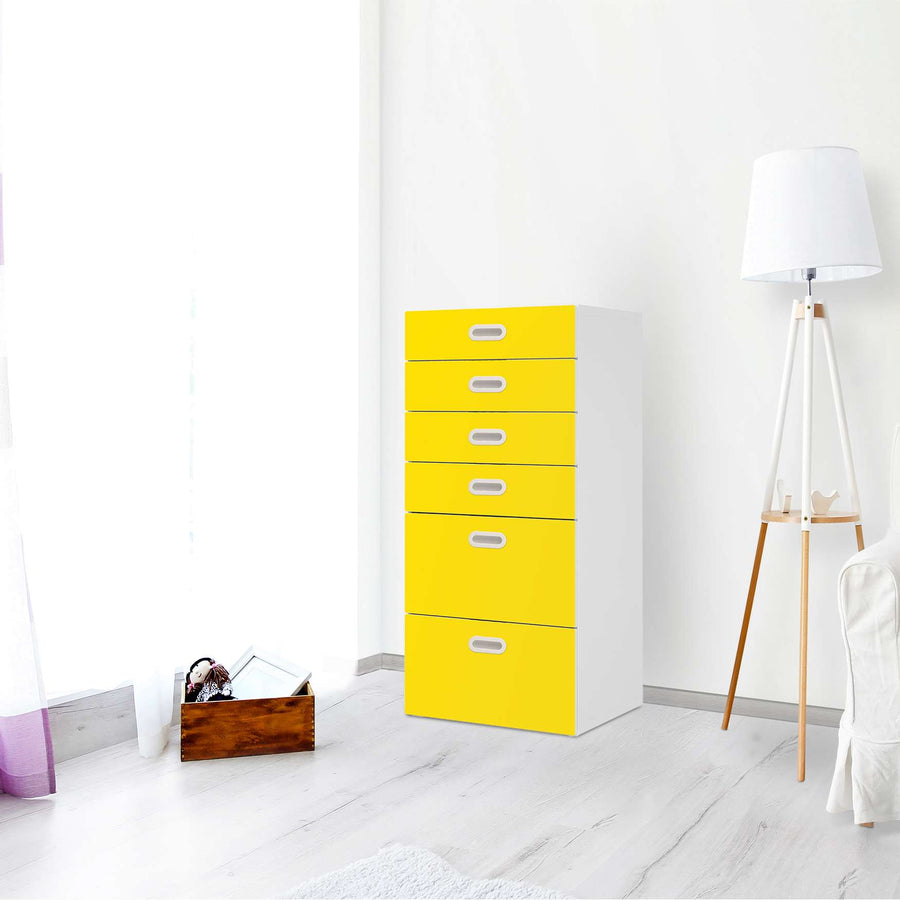 Klebefolie für Möbel Gelb Dark - IKEA Stuva / Fritids Kommode - 6 Schubladen - Kinderzimmer