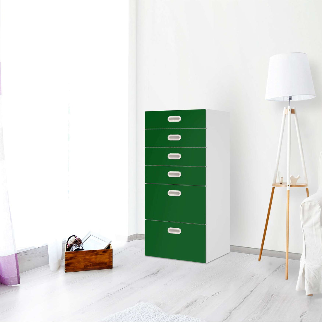 Klebefolie für Möbel Grün Dark - IKEA Stuva / Fritids Kommode - 6 Schubladen - Kinderzimmer