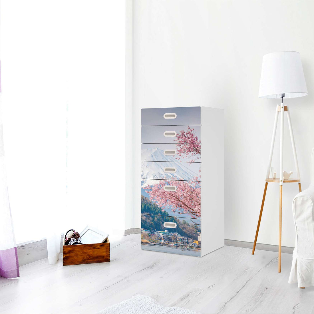 Klebefolie für Möbel Mount Fuji - IKEA Stuva / Fritids Kommode - 6 Schubladen - Kinderzimmer