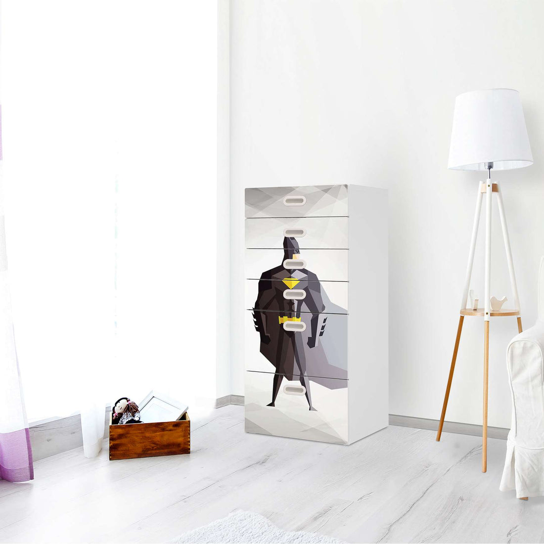 Klebefolie für Möbel Mr. Black - IKEA Stuva / Fritids Kommode - 6 Schubladen - Kinderzimmer