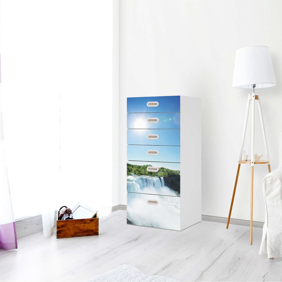Klebefolie für Möbel Niagara Falls - IKEA Stuva / Fritids Kommode - 6 Schubladen - Kinderzimmer