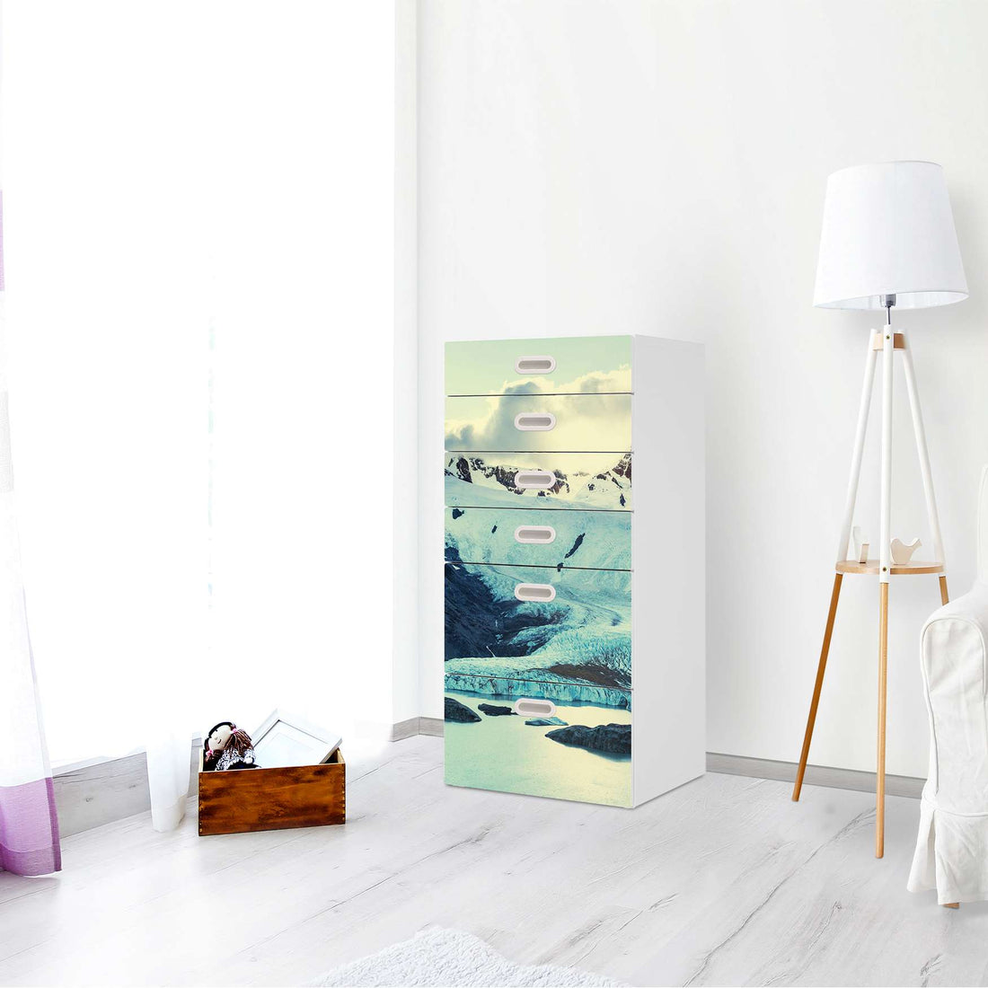 Klebefolie für Möbel Patagonia - IKEA Stuva / Fritids Kommode - 6 Schubladen - Kinderzimmer