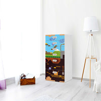 Klebefolie für Möbel Pixelmania - IKEA Stuva / Fritids Kommode - 6 Schubladen - Kinderzimmer